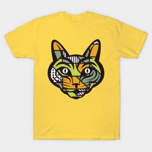 Abstract Cat Geometric Shapes T-Shirt